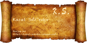Kazal Sándor névjegykártya