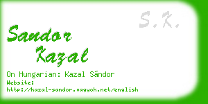 sandor kazal business card